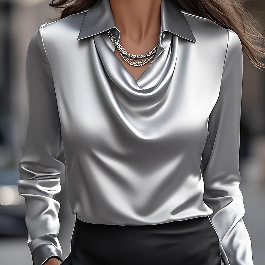 Claudia | Soft Drape Satin Blouse