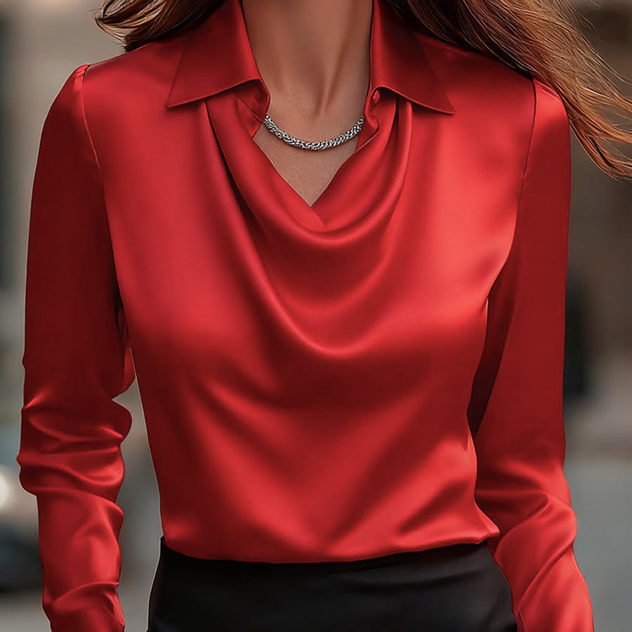Claudia | Soft Drape Satin Blouse