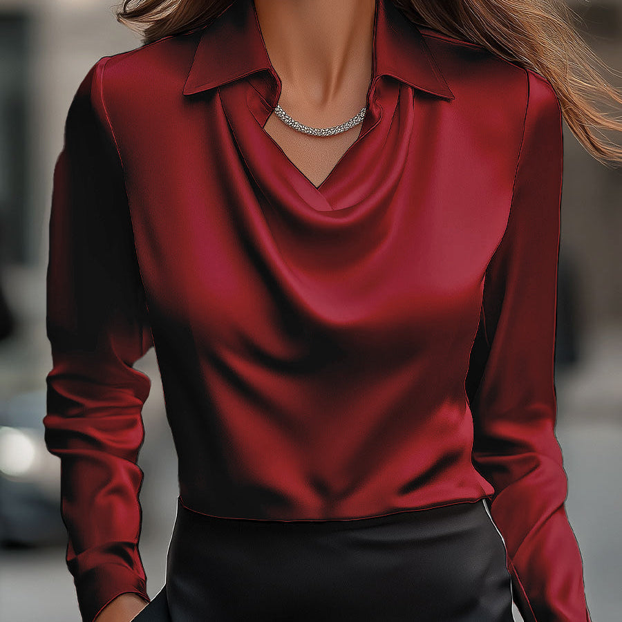Claudia | Soft Drape Satin Blouse