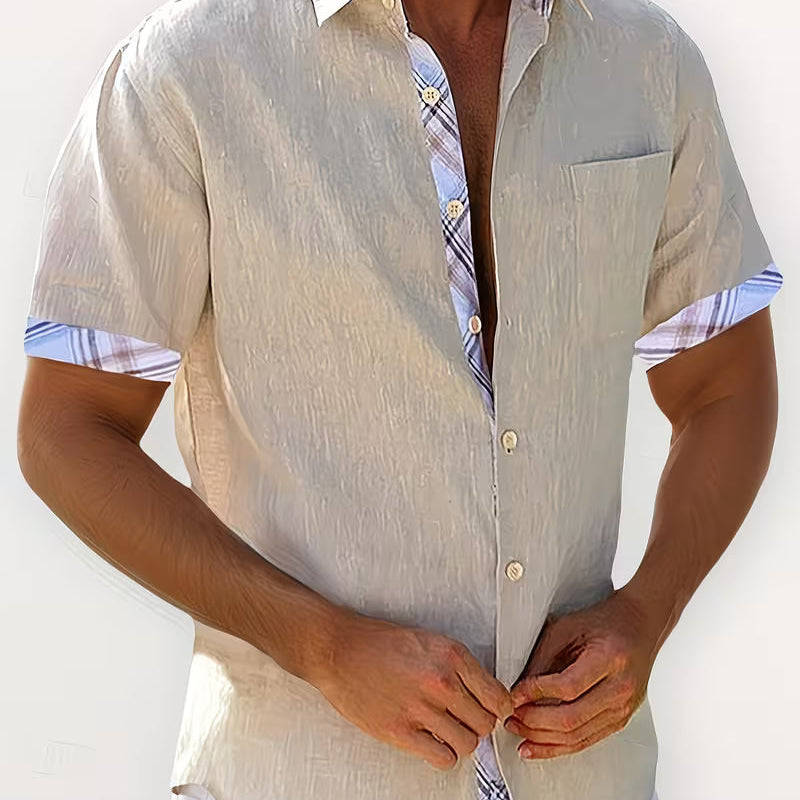 Jeremy | Patchwork Plaid Shirt With Pocket